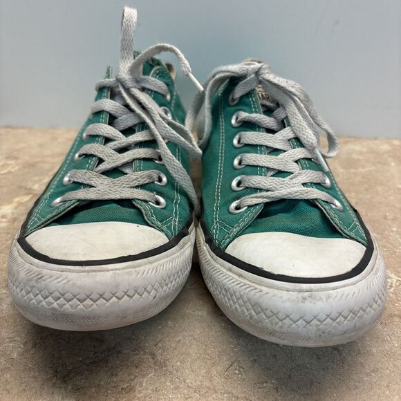Converse All Star Women Size 6 Green White Sneaker 132301F Canvas Tie - Picture 3 of 8